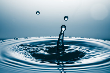 drop of water falling down in the water 