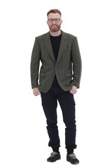 in full growth. successful business man . isolated on white