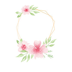 Wedding invitation card template, geometrical floral frame.