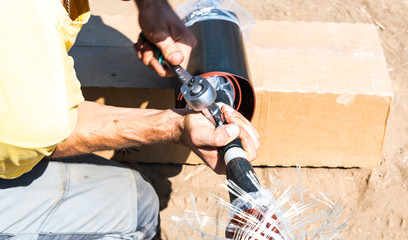 Stages of processes of cable coupling up to 35 thousand volts