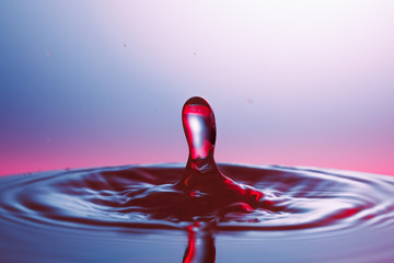 drop of water falling down in the water 