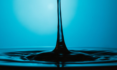 drop of water falling down in the water 