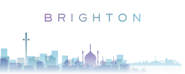 Fototapeta premium Brighton Transparent Layers Gradient Landmarks Skyline