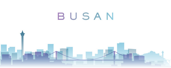 Fototapeta premium Busan Transparent Layers Gradient Landmarks Skyline