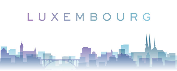 Luxembourg Transparent Layers Gradient Landmarks Skyline