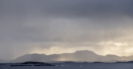 Norwegian coastline seen from the Hurtigruten ship MS Richard With