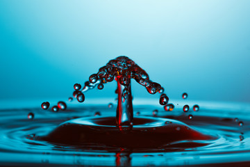 drop of water falling down in the water 