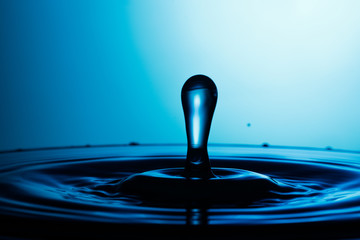 drop of water falling down in the water 