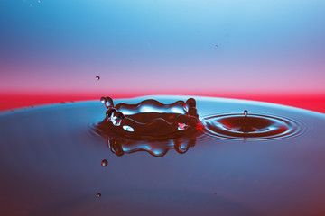 drop of water falling down in the water 