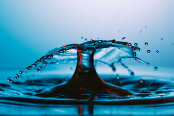 drop of water falling down in the water 