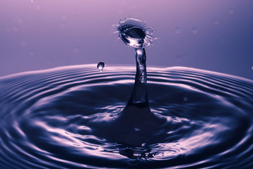 drop of water falling down in the water 