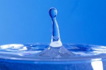 drop of water falling down in the water 