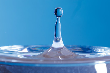 drop of water falling down in the water 