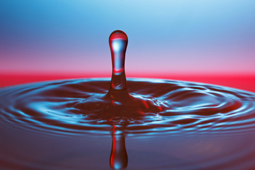 drop of water falling down in the water 