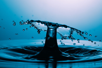 drop of water falling down in the water 