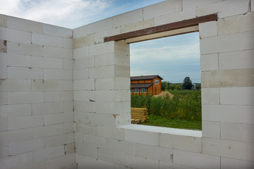 Inside a country house under construction
