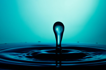 drop of water falling down in the water 