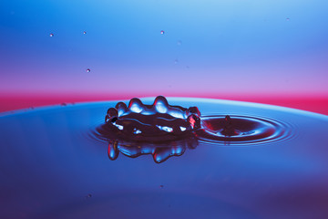 drop of water falling down in the water 