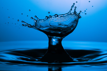 drop of water falling down in the water 