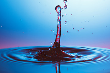 drop of water falling down in the water 