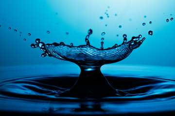 drop of water falling down in the water 