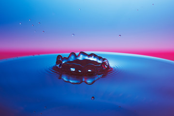 drop of water falling down in the water 