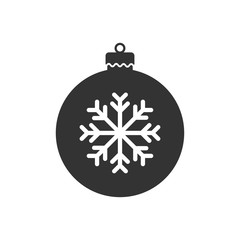 Fototapeta premium Christmas tree toy icon. Black silhouette of christmas ball. Vector drawing. Isolated object on a white background. Isolate.