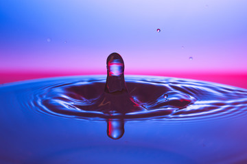 drop of water falling down in the water 