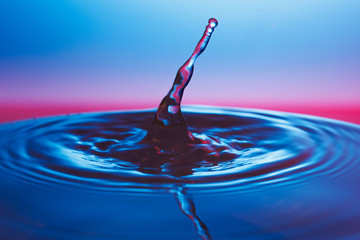 drop of water falling down in the water 