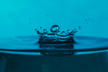 drop of water falling down in the water 