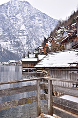 mountain village near lake 