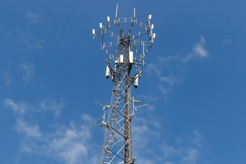 Telecommunications and Wireless Cell Equipment Tower with Directional Mobile Phone Antenna IV
