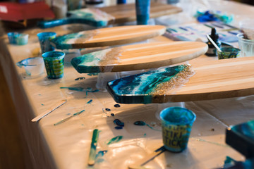 resin art ocean series and process