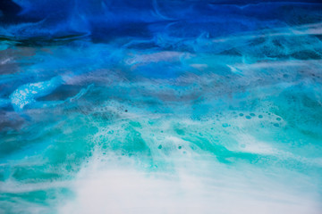 Fototapeta na wymiar resin art ocean series and process