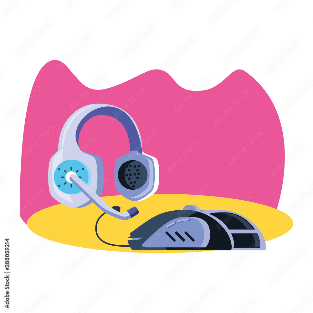 Poster headset audio communicator with mouse