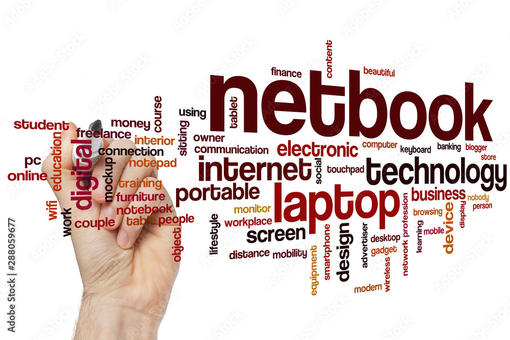 Sticker netbook word cloud