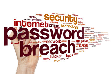 Password breach word cloud