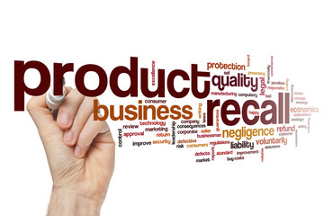 Product recall word cloud