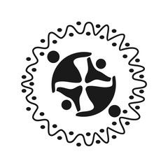 Commitment Teamwork Together Business Black Logo Illustration Vector