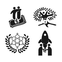 Commitment Teamwork Together Business Black Logo Illustration Vector