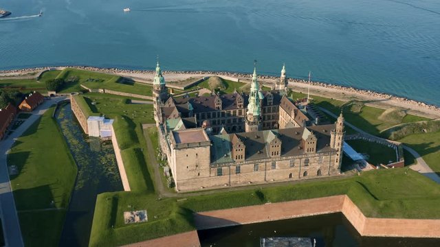 Aerial view of Kronborg castle in Elsinore