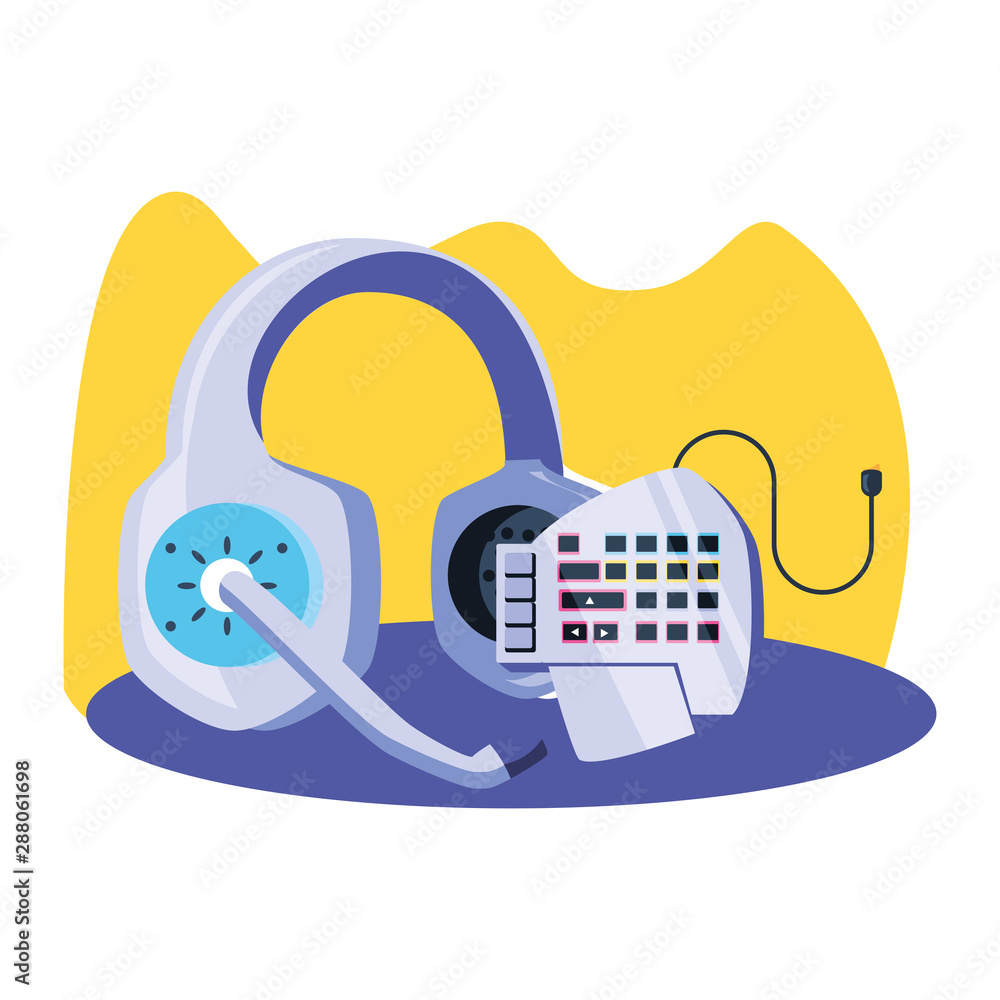 Poster headset audio communicator with keypad