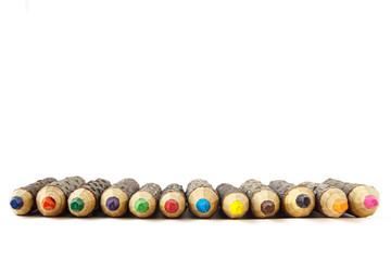 Wooden rustic color pencils