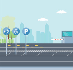 parking zone urban scene icon © djvstock