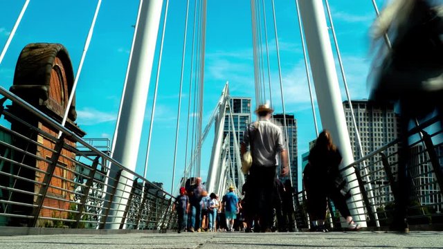 waterloo bridge people rush london commute city urban