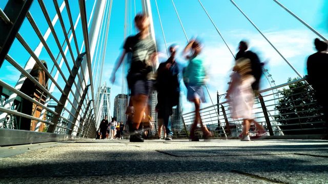 waterloo bridge people rush london commute city urban
