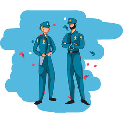couple of polices officers avatars characters