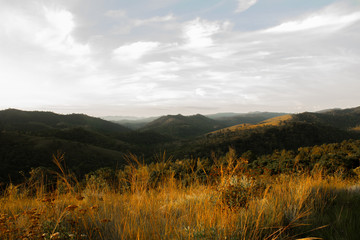 sunset in the mountains