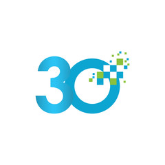 30 Years Anniversary Vector Template Design Illustration