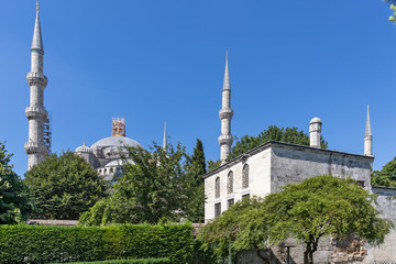 Fototapeta na wymiar The Blue Mosque in city of Istanbul, Turkey